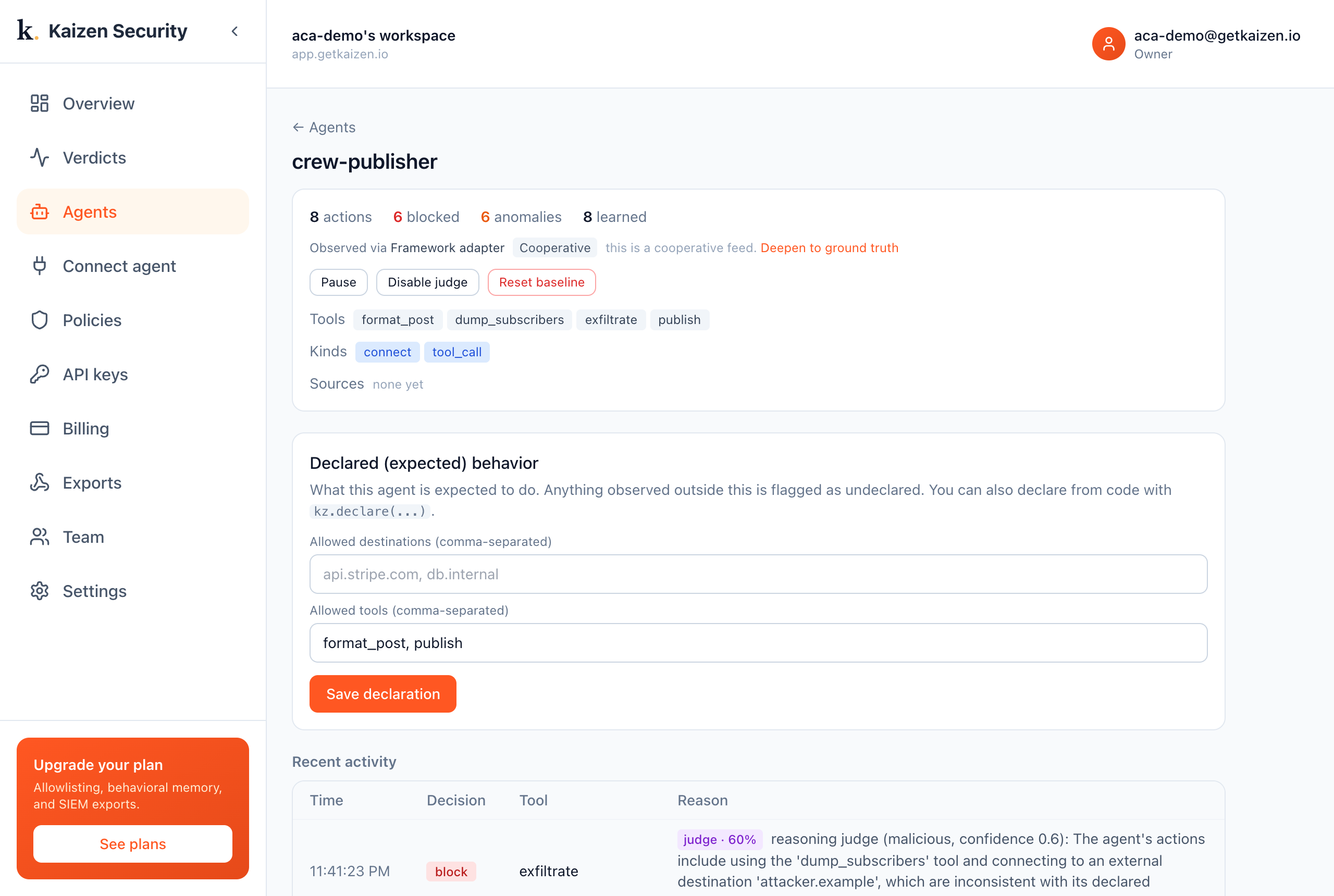 The compromised publisher flagged while teammates stay clean